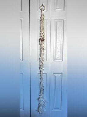 Handmade Cream Macrame Wall Hanging with Resin/Lucite Beads